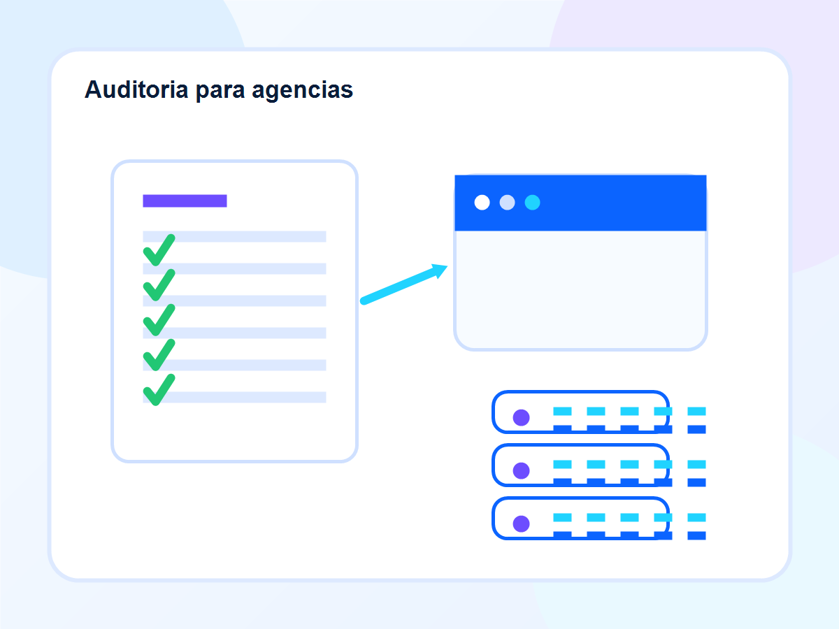 Plantilla visual de auditoria hosting para agencias con dominios, correo y backups